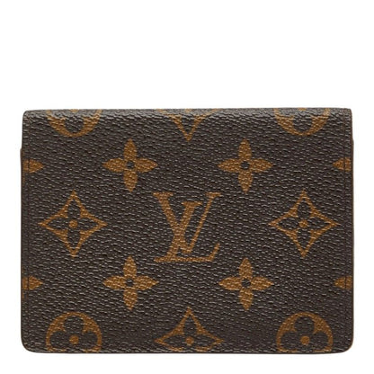 Louis Vuitton Monogram Porto 2 Cult Vertical Pass Case Fixed Era Brown Leather