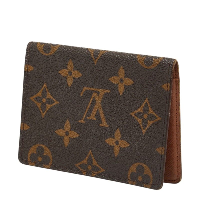 Louis Vuitton Monogram Porto 2 Cult Vertical Pass Case Fixed Era Brown Leather — view 2