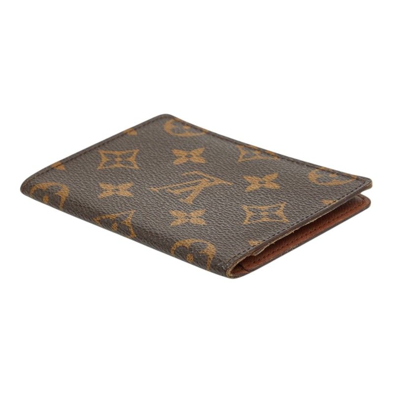 Louis Vuitton Monogram Porto 2 Cult Vertical Pass Case Fixed Era Brown Leather — view 5