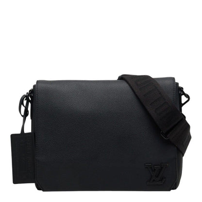Louis Vuitton LV Aerogram Takeoff Messenger Bag Crossbody Black Leather
