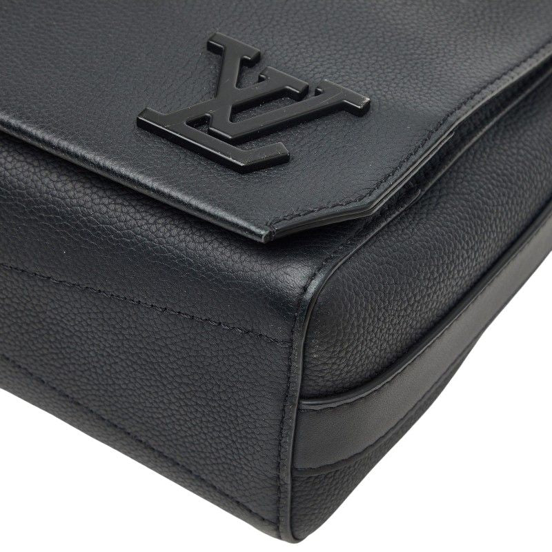 Louis Vuitton LV Aerogram Takeoff Messenger Bag Crossbody Black Leather — view 4