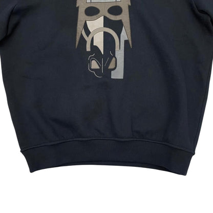 Hermes Hoodie Hose Lambskin Patch Hooded Sweater M Cotton Marine Navy — view 4