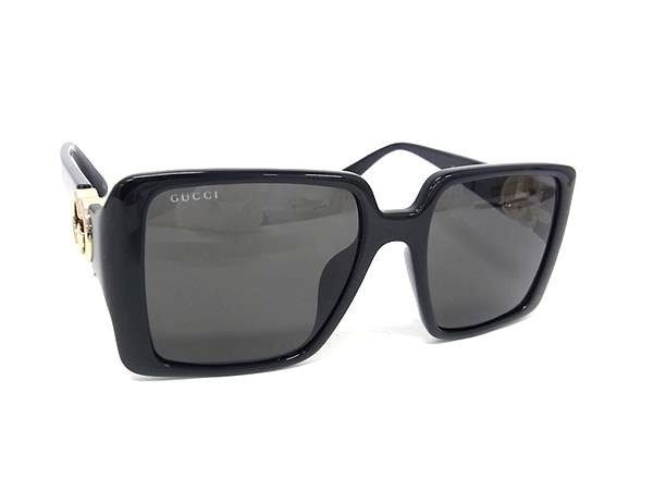 Gucci Sunglasses Interlocking Black Lens Clear Acetate Eyewear