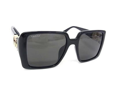 Gucci Sunglasses Interlocking Black Lens Clear Acetate Eyewear