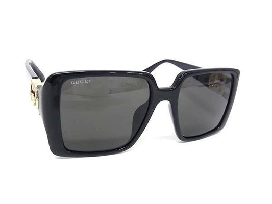 Gucci Sunglasses Interlocking Black Lens Clear Acetate Eyewear