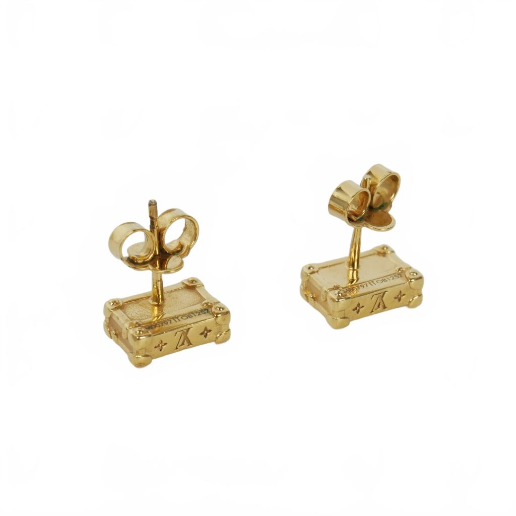 Louis Vuitton Earrings Petite Malle Trunk Gold — view 3