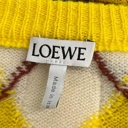 Loewe Long Sleeve Sweater S Yellow Dark Gray Multi Crew Neck Agyle — view 3