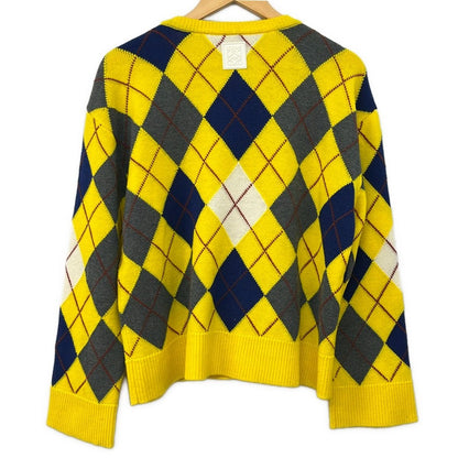 Loewe Long Sleeve Sweater S Yellow Dark Gray Multi Crew Neck Agyle — view 2