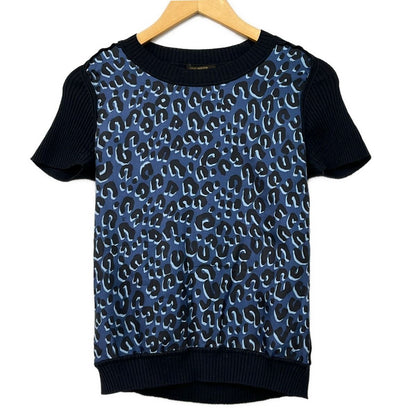 Louis Vuitton Short Sleeve Sweater M Dark Navy Multi Crew