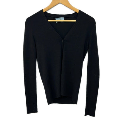 Prada Cardigan 42 M Black Long Sleeve
