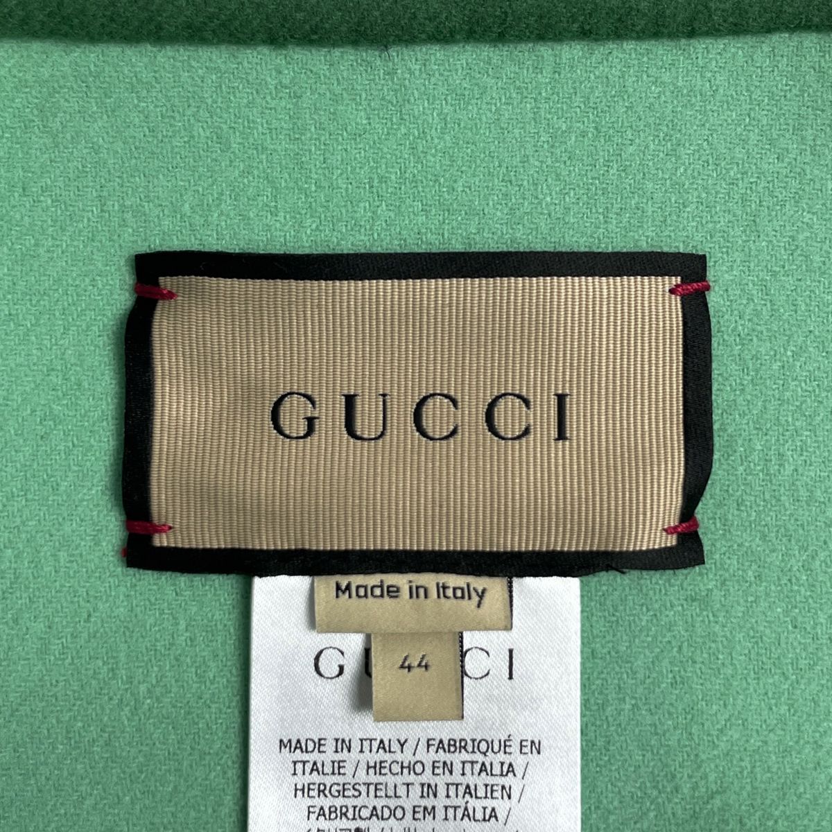 Gucci Stand Collar Coat Wool Nylon Green — view 8