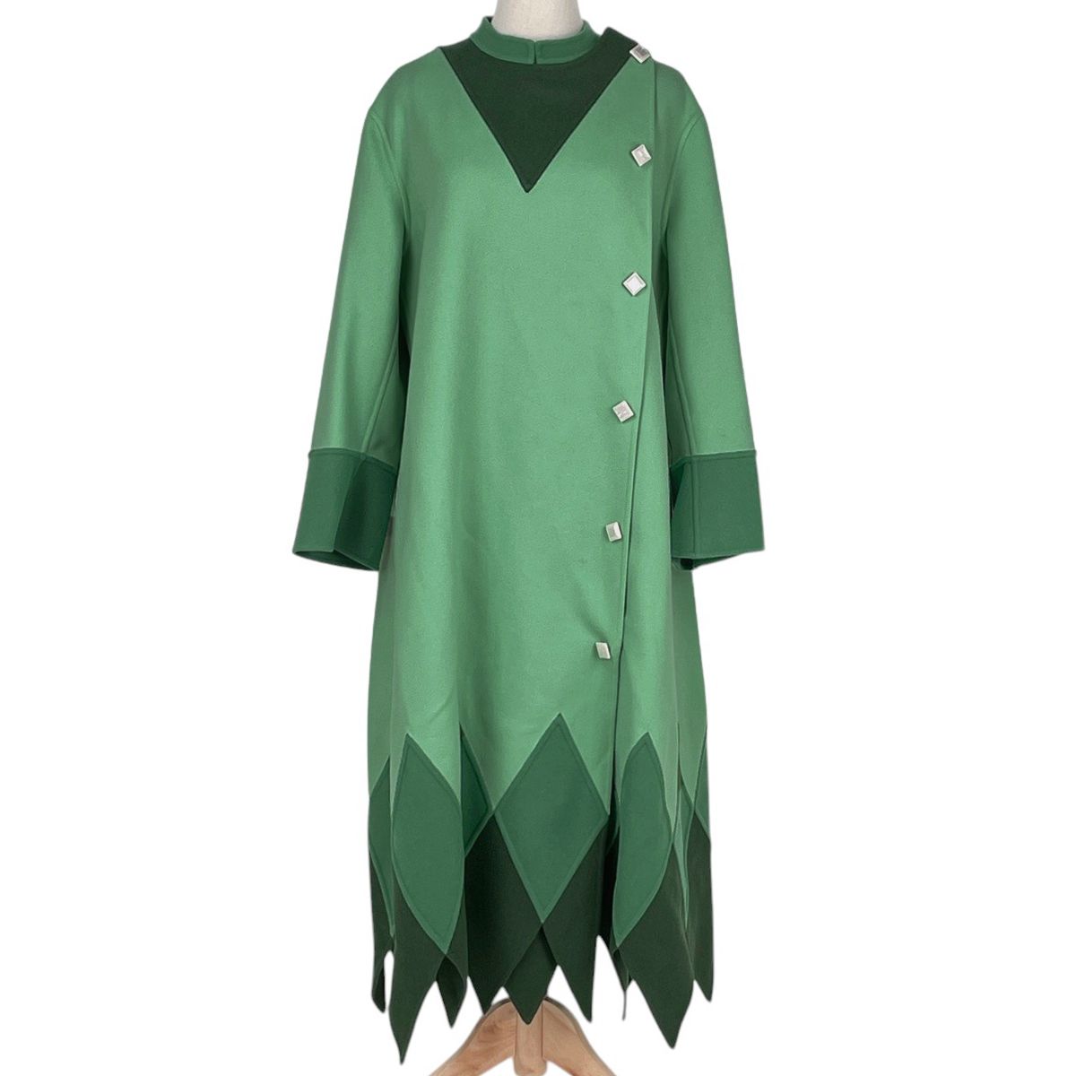 Gucci Stand Collar Coat Wool Nylon Green