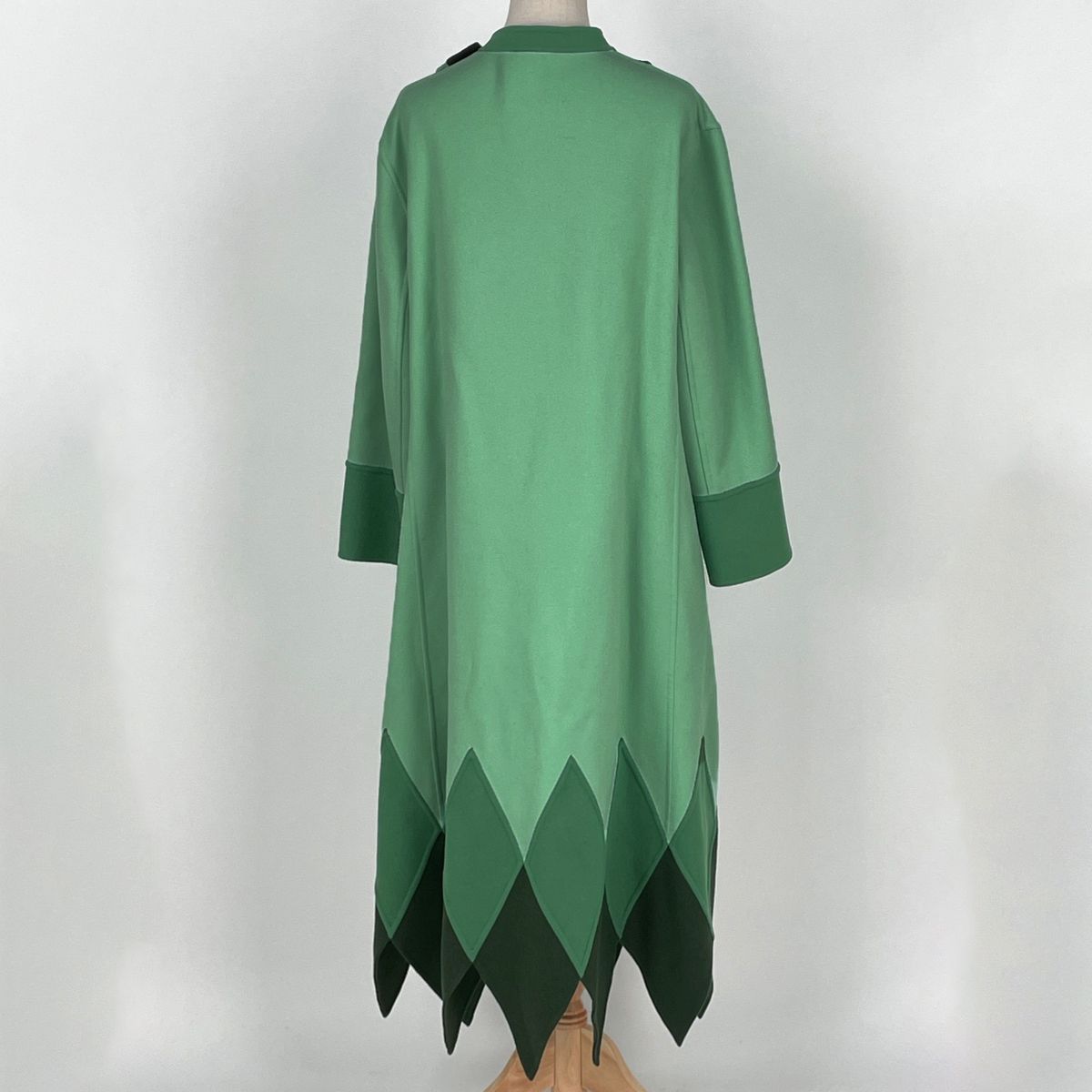 Gucci Stand Collar Coat Wool Nylon Green — view 3