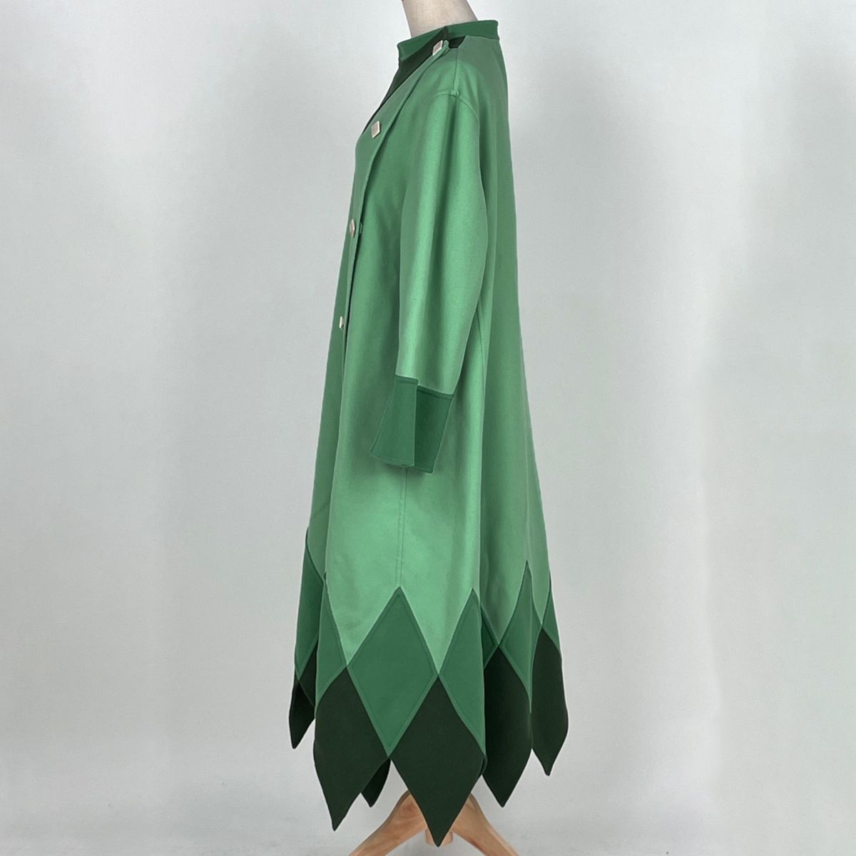 Gucci Stand Collar Coat Wool Nylon Green — view 2