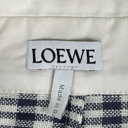 Loewe Gingham Check Long Sleeve Shirt Top Navy White — view 7