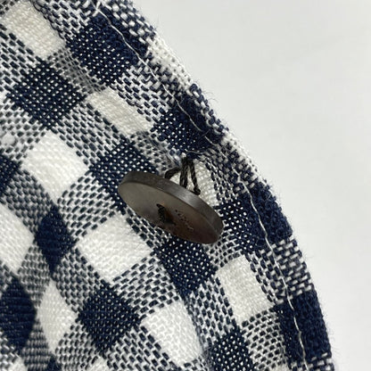 Loewe Gingham Check Long Sleeve Shirt Top Navy White — view 4