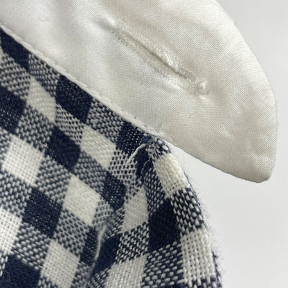 Loewe Gingham Check Long Sleeve Shirt Top Navy White — view 5