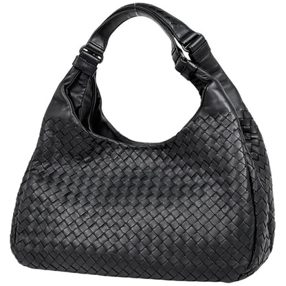 Bottega Veneta Intrecciato Campana Shoulder Bag Leather Black