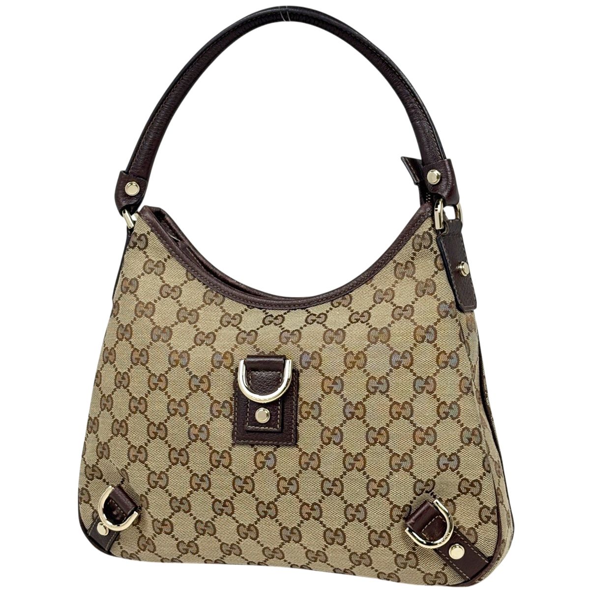 Gucci GG Pattern Shoulder Bag Abbey Canvas Beige Brown