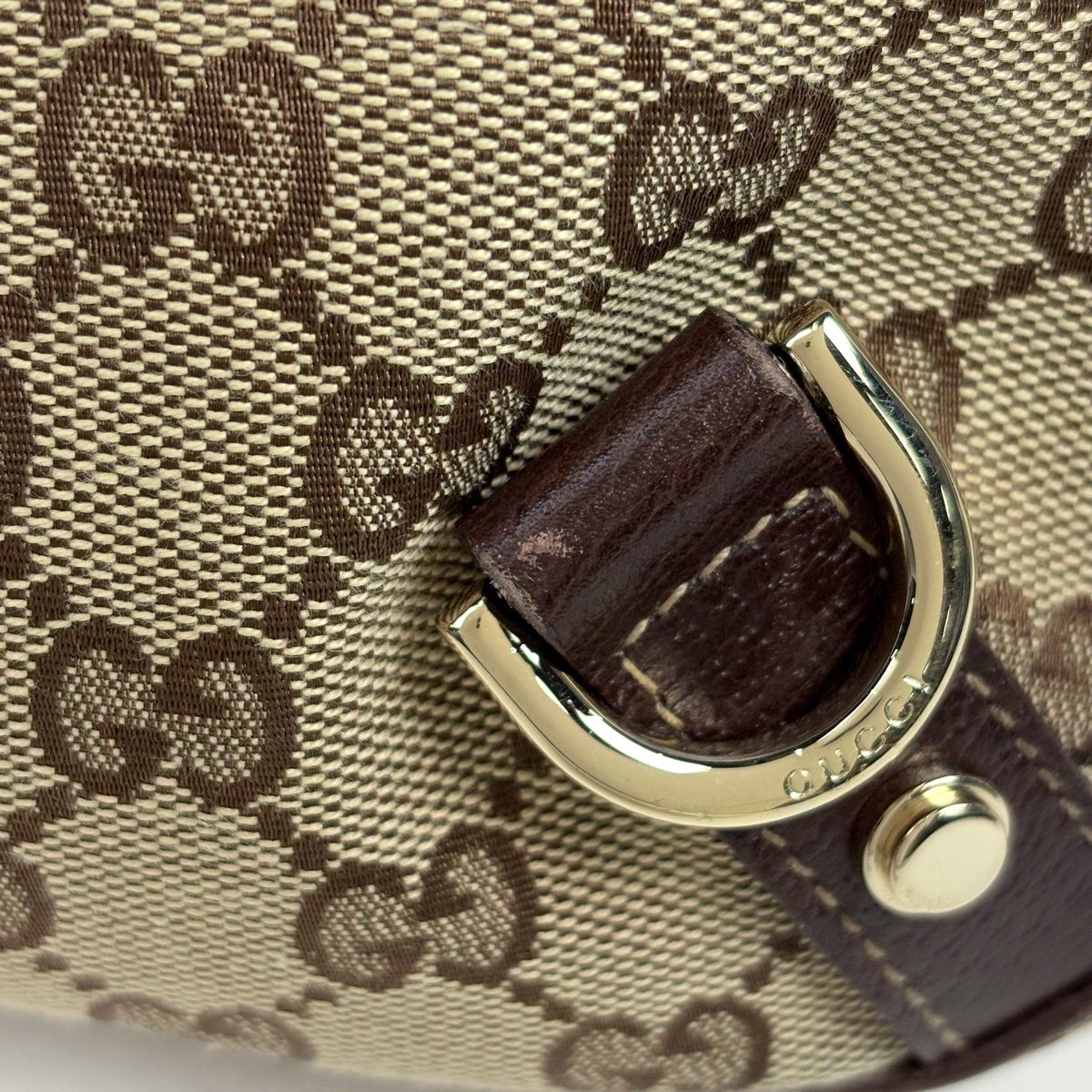 Gucci GG Pattern Shoulder Bag Abbey Canvas Beige Brown — view 4