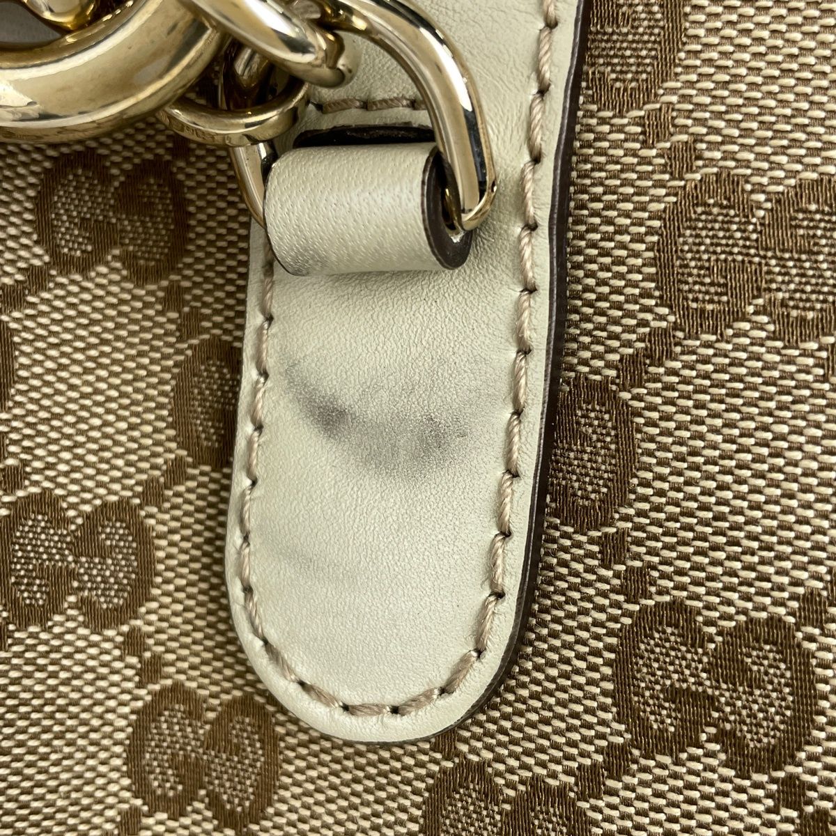 Gucci Heart Bit Tote GG Canvas Beige White — view 4