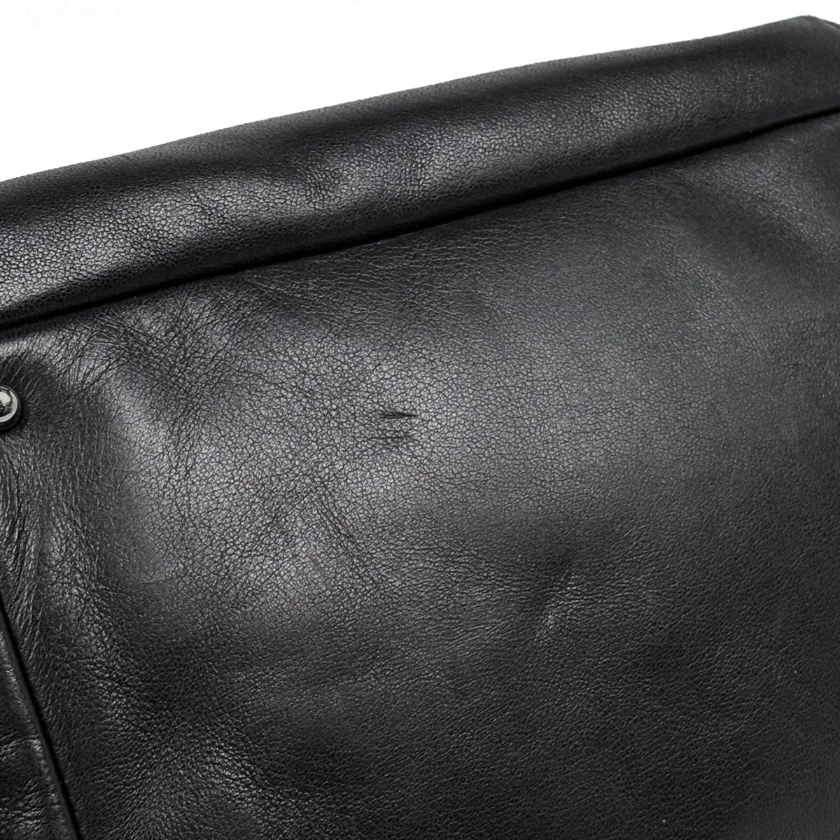 Chanel Logo Chain Shoulder Bag Leather Black — view 3