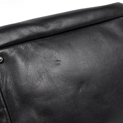Chanel Logo Chain Shoulder Bag Leather Black — view 3