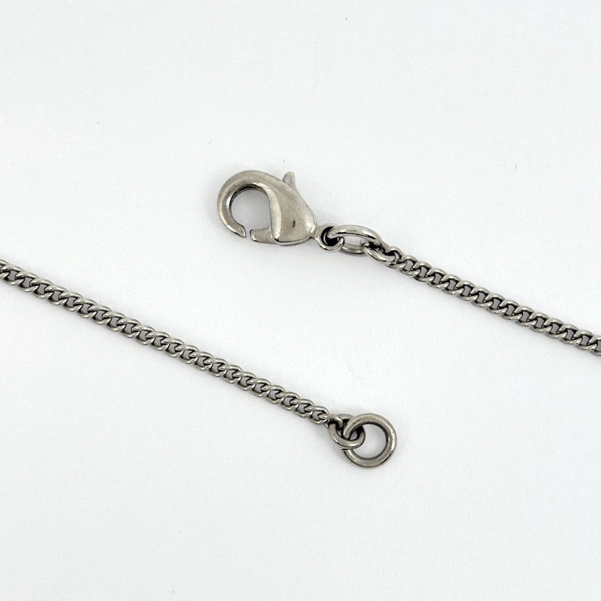 Chanel CC Logo Line Stone Necklace Silver Plated — view 3