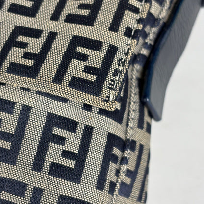 Fendi Zucchino Pattern Mamma Bucket Shoulder Bag Canvas Navy — view 5