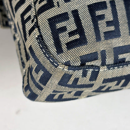 Fendi Zucchino Pattern Mamma Bucket Shoulder Bag Canvas Navy — view 3