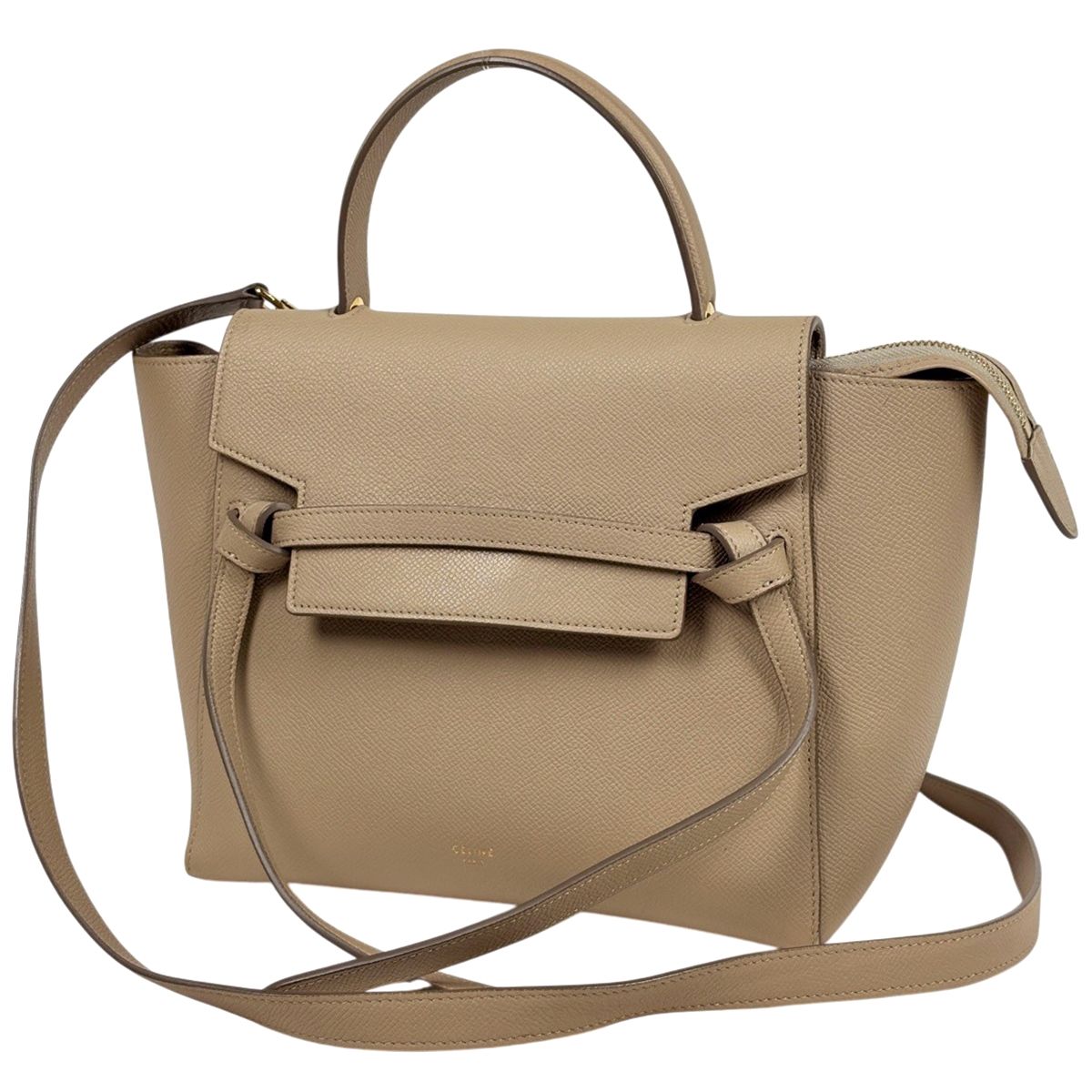 Celine Micro Belt Bag 2-Way Leather Beige
