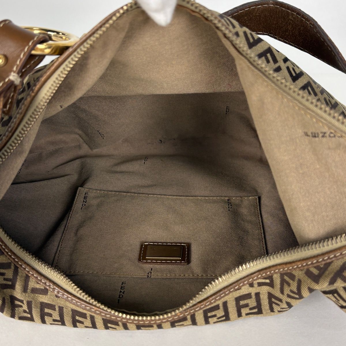 Fendi Zucchino Shoulder Bag Canvas Brown — view 8