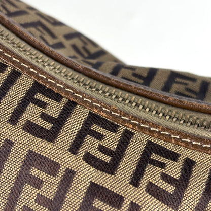 Fendi Zucchino Shoulder Bag Canvas Brown — view 5