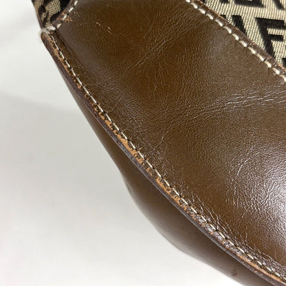 Fendi Zucchino Shoulder Bag Canvas Brown — view 3