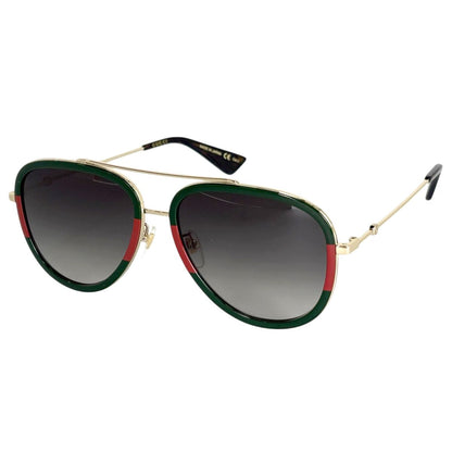 Gucci Gradient Sunglasses Eyewear Bumblebee Web Metal Gold Green Red
