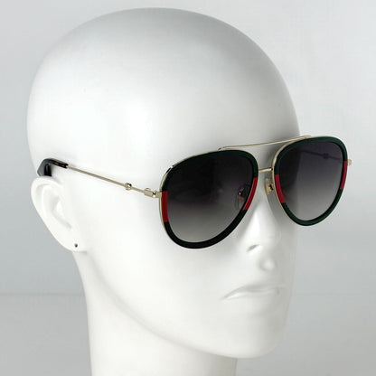Gucci Gradient Sunglasses Eyewear Bumblebee Web Metal Gold Green Red — view 5