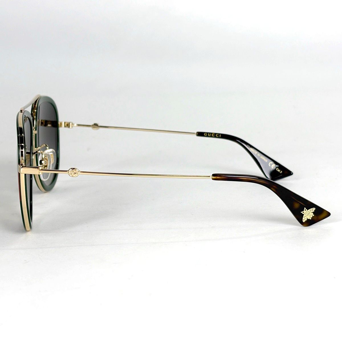 Gucci Gradient Sunglasses Eyewear Bumblebee Web Metal Gold Green Red — view 2