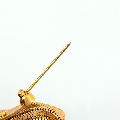 Chanel CC Logo Brooch Camellia Gold Plated — view 3