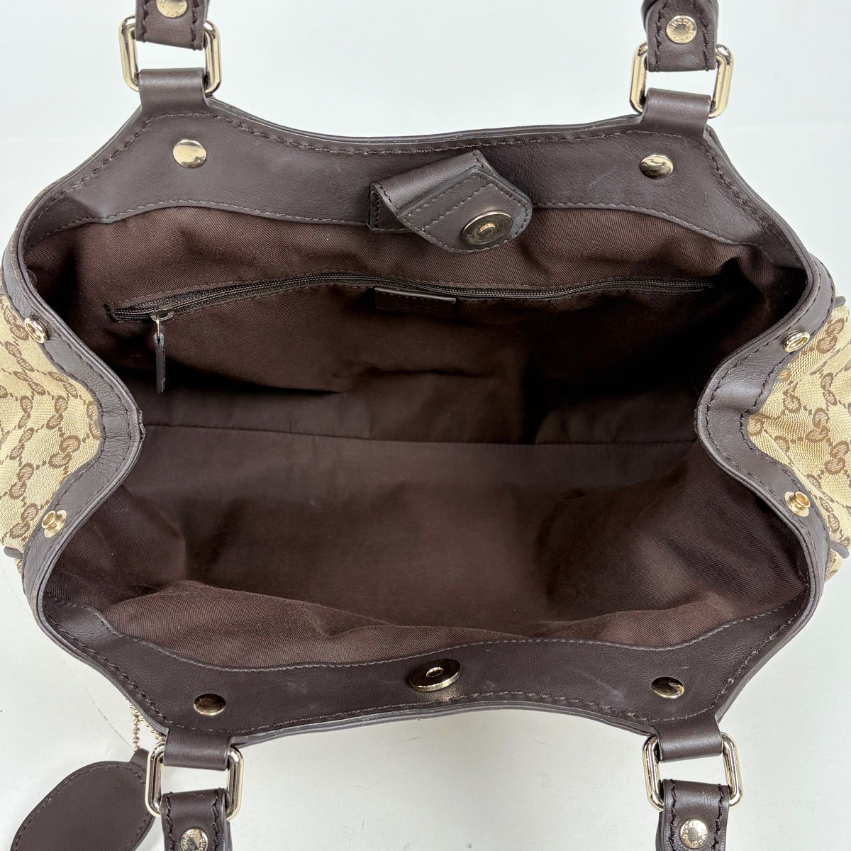 Gucci GG Pattern Ski Handbag Canvas Brown Beige — view 7