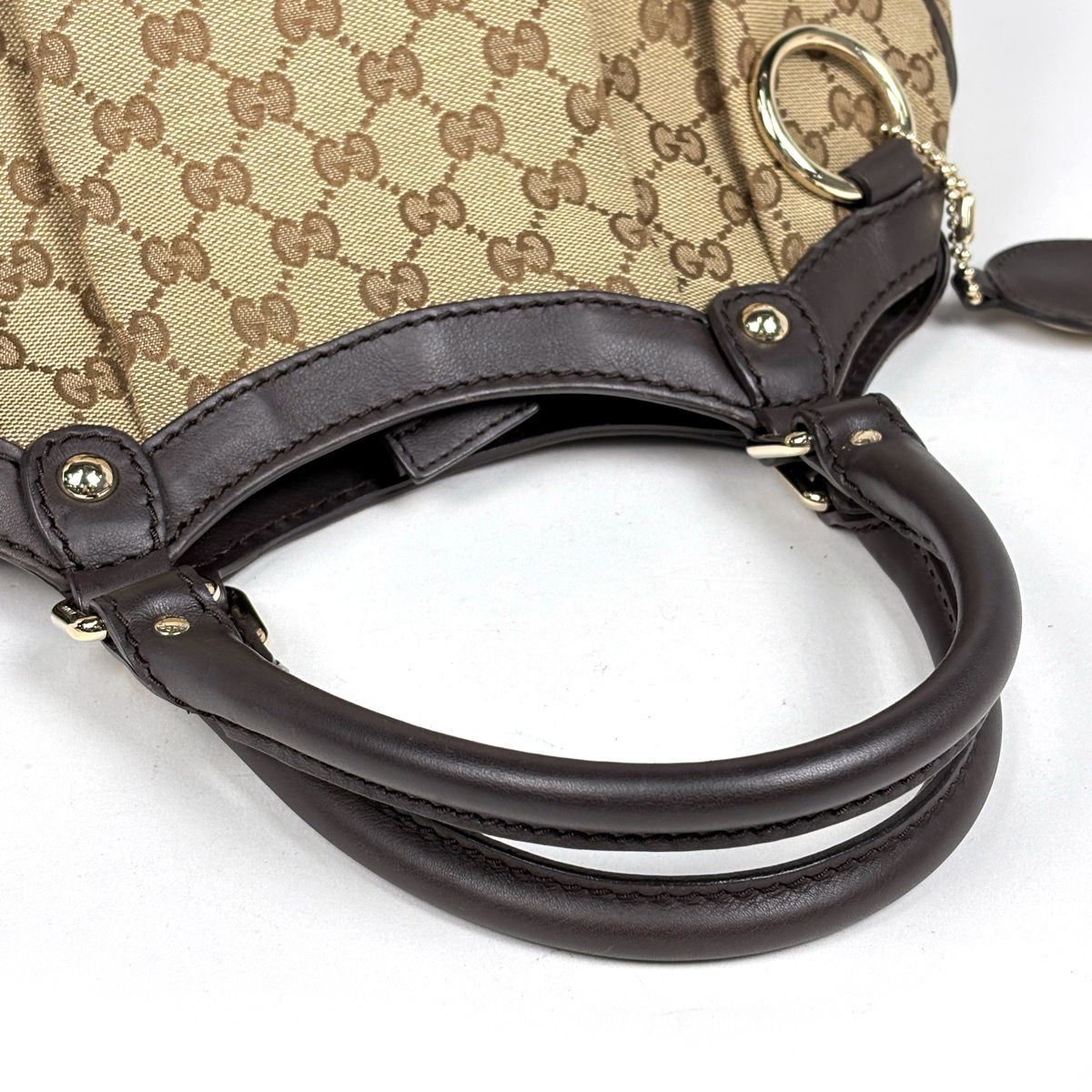 Gucci GG Pattern Ski Handbag Canvas Brown Beige — view 6