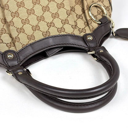 Gucci GG Pattern Ski Handbag Canvas Brown Beige — view 6