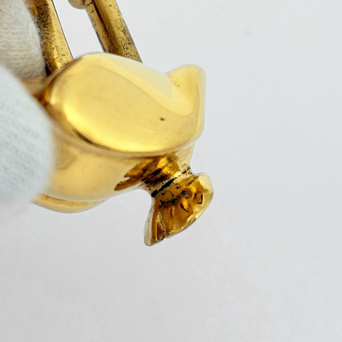 Hermes Pelican Motif Bag Charm Pendant Top Cadena Bag Gold Plated — view 5