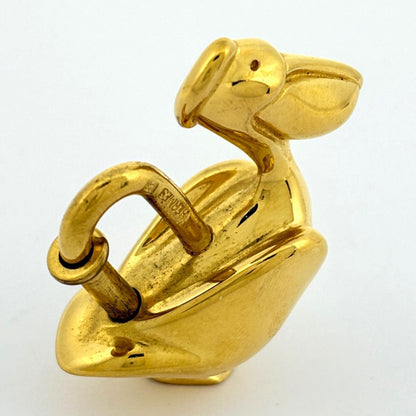 Hermes Pelican Motif Bag Charm Pendant Top Cadena Bag Gold Plated — view 2