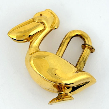 Hermes Pelican Motif Bag Charm Pendant Top Cadena Bag Gold Plated — view 3