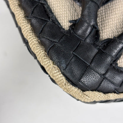 Bottega Veneta Intrecciato Shoulder Bag Leather Black Beige — view 3