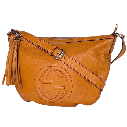 Gucci Soho Shoulder Bag Interlocking Leather Orange