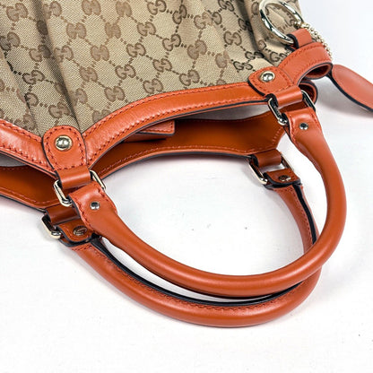 Gucci GG Pattern Ski Handbag Canvas Beige Orange — view 6