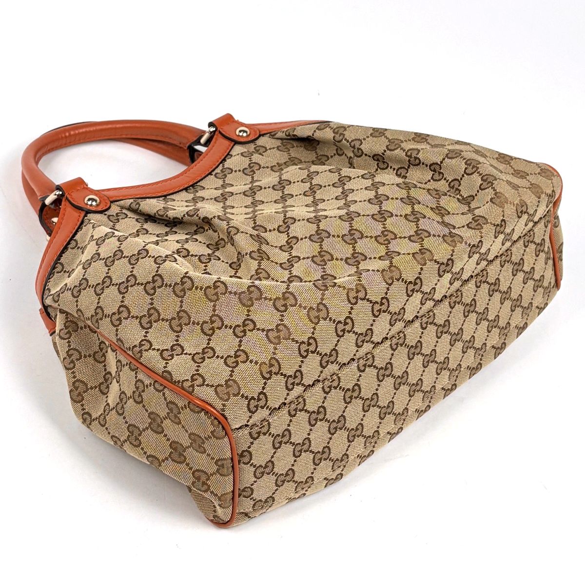 Gucci GG Pattern Ski Handbag Canvas Beige Orange — view 2
