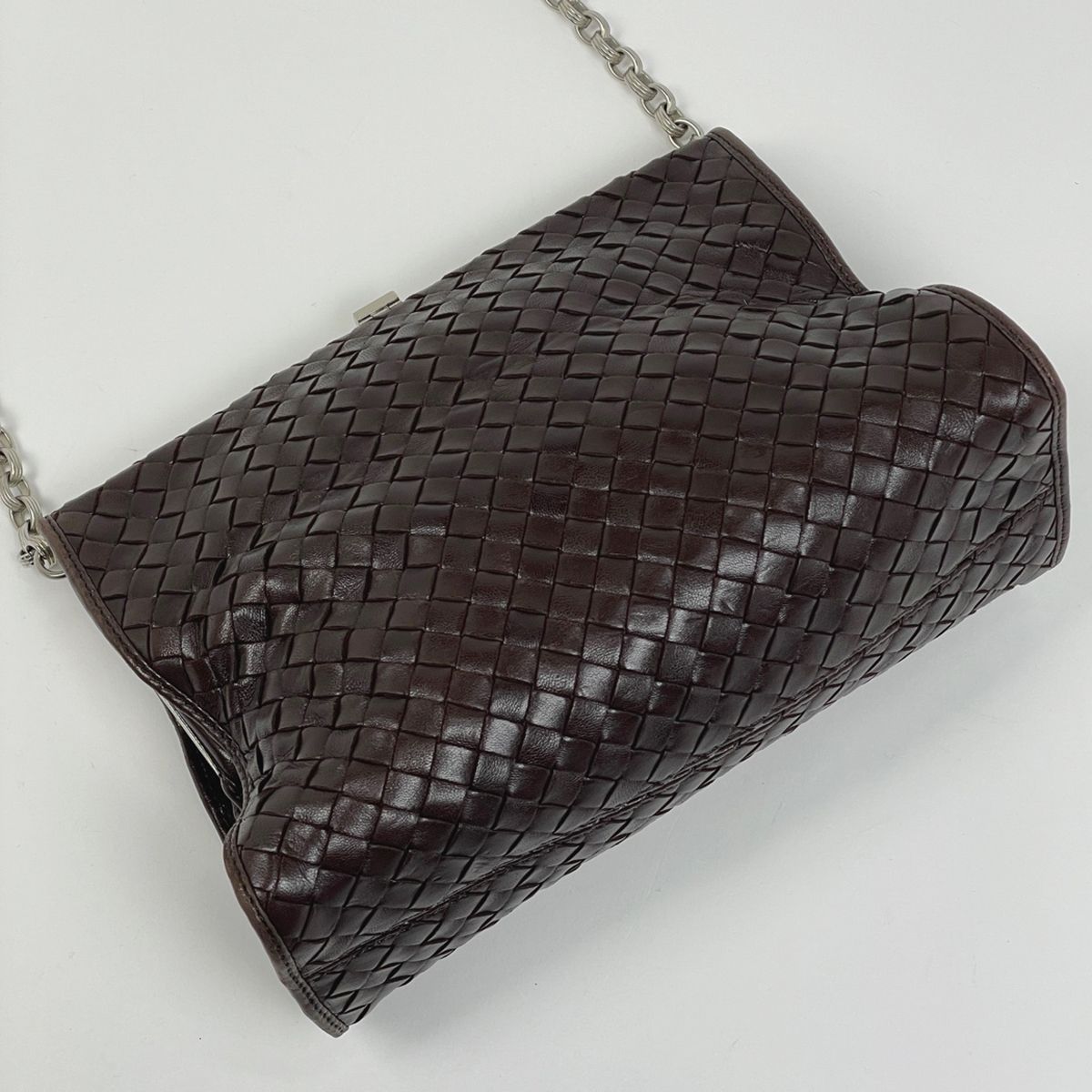 Bottega Veneta Intrecciato Chain Shoulder Bag Leather Brown — view 2