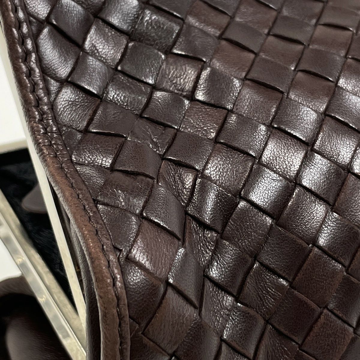 Bottega Veneta Intrecciato Chain Shoulder Bag Leather Brown — view 4